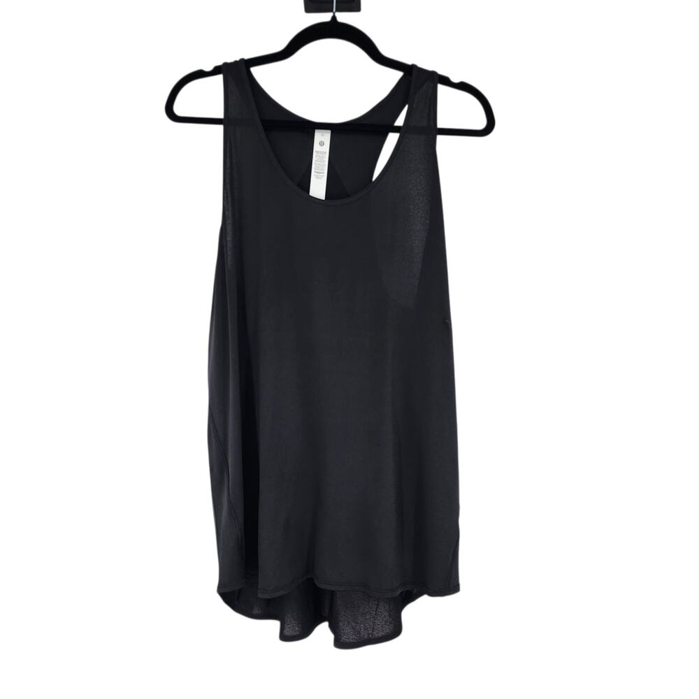 Lululemon Size 12 Essential Tank Top Pleated Classic Fit Hip Length Black